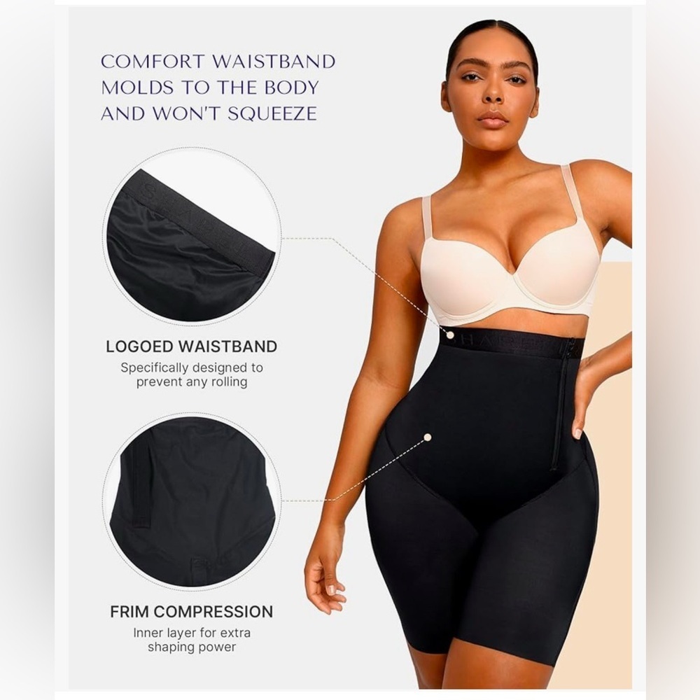 High-Waisted Black Shapewear Shorts